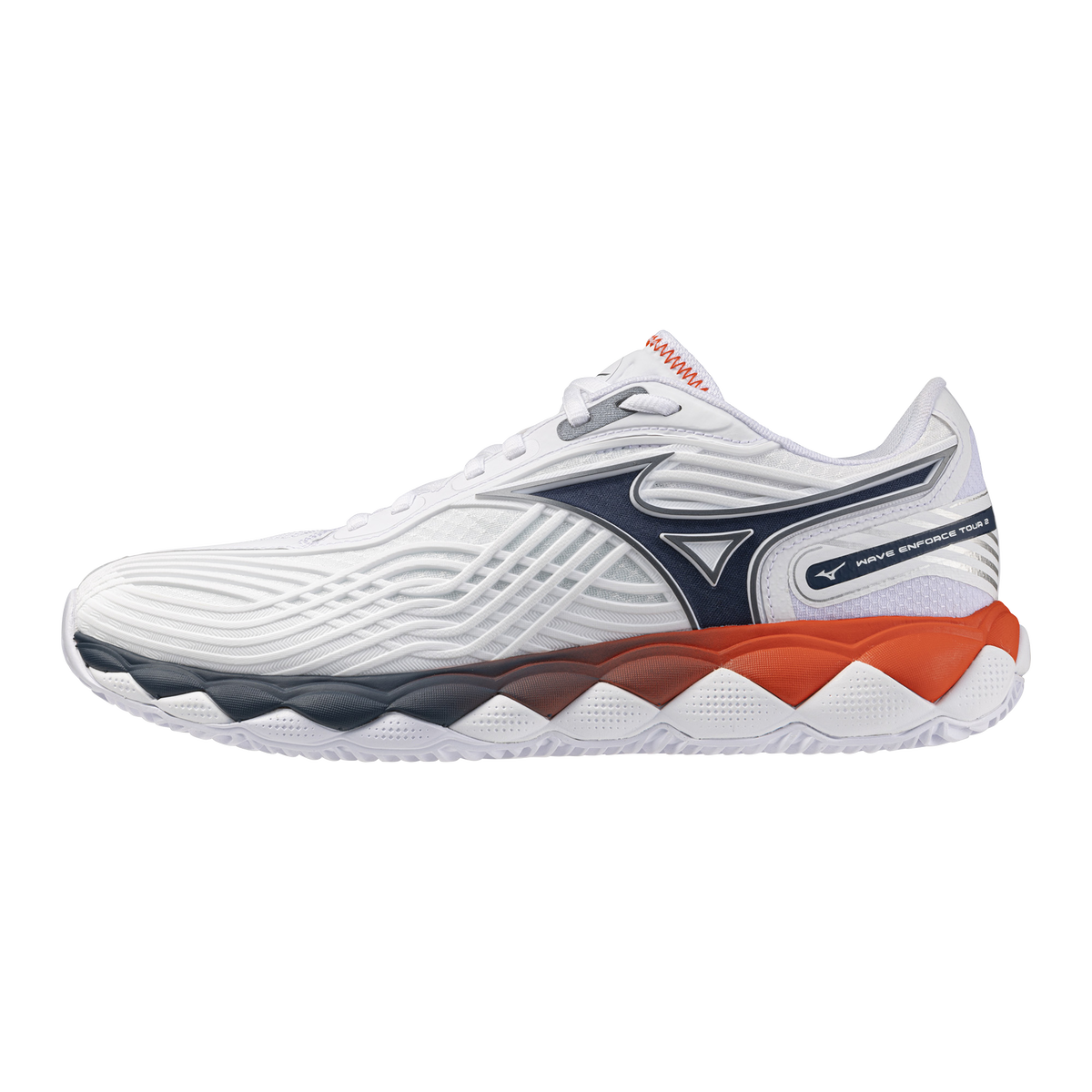 Zapatillas de pádel Mizuno Wave Enforce Tour 2 CC Blanco/Azul/Naranja