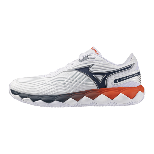 Zapatillas de pádel Mizuno Wave Enforce Tour 2 CC Blanco/Azul/Naranja