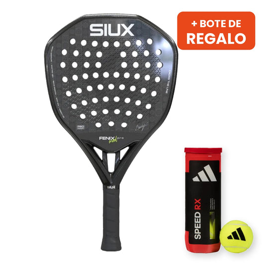 Pala Siux Fenix Pro Mad SE con bote de pelotas Adidas Speed RX de regalo